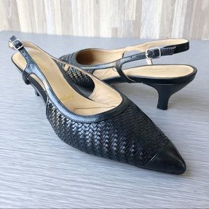 Trotters Black Kimberly Leather Slingback Pump 7M